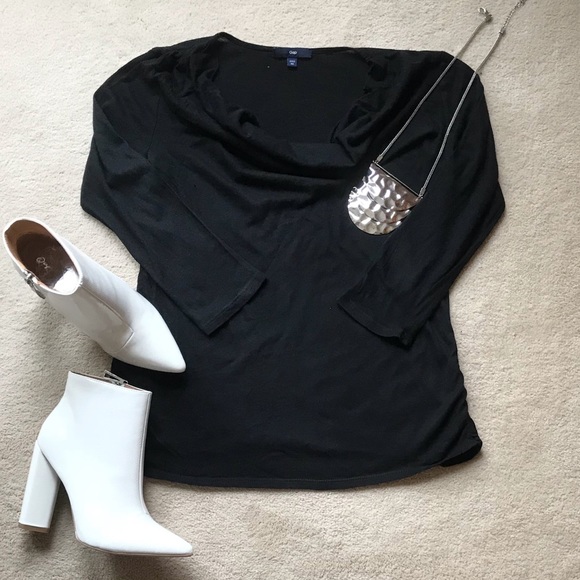 GAP Tops - GAP Gathered Neck Black Top